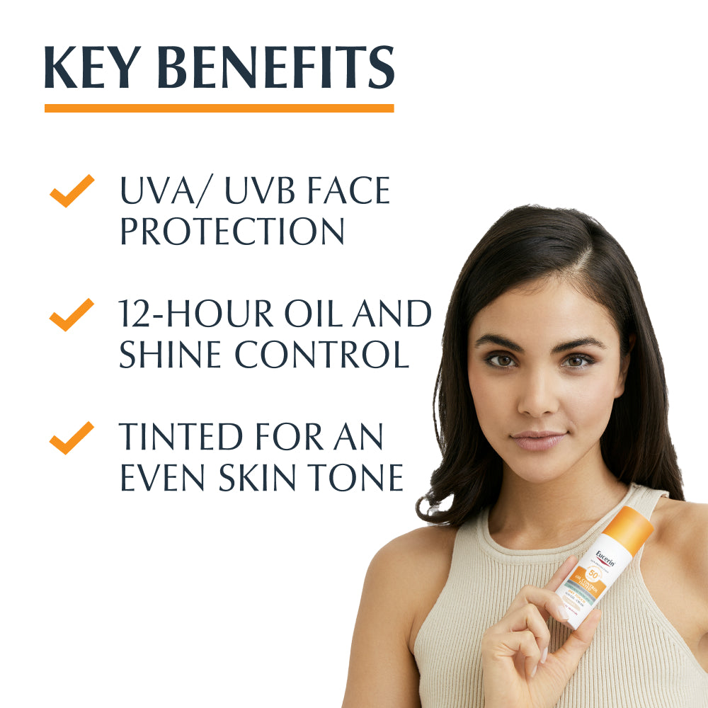Eucerin Sun Oil Control Gel-Creme Toque Seco Tom Claro FPS 50+ 50ml