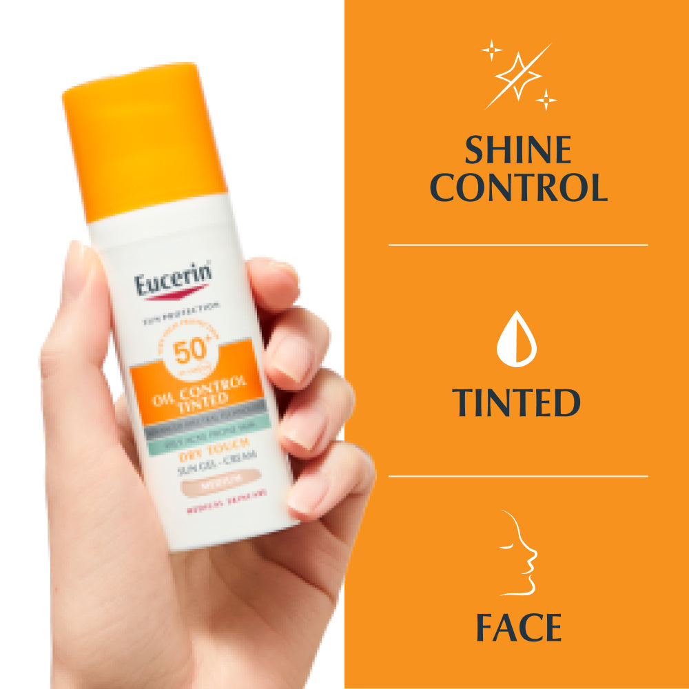 Eucerin Sun Oil Control Gel-Creme Toque Seco Tom Médio FPS 50+ 50ml