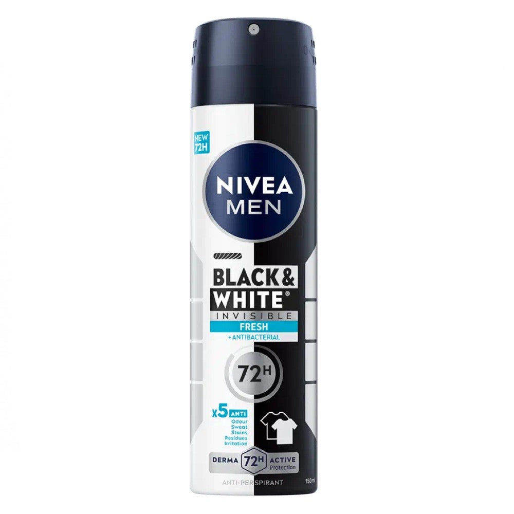 Nivea Men Desodorizante Black & White Invisible Active Spray 150 ml
