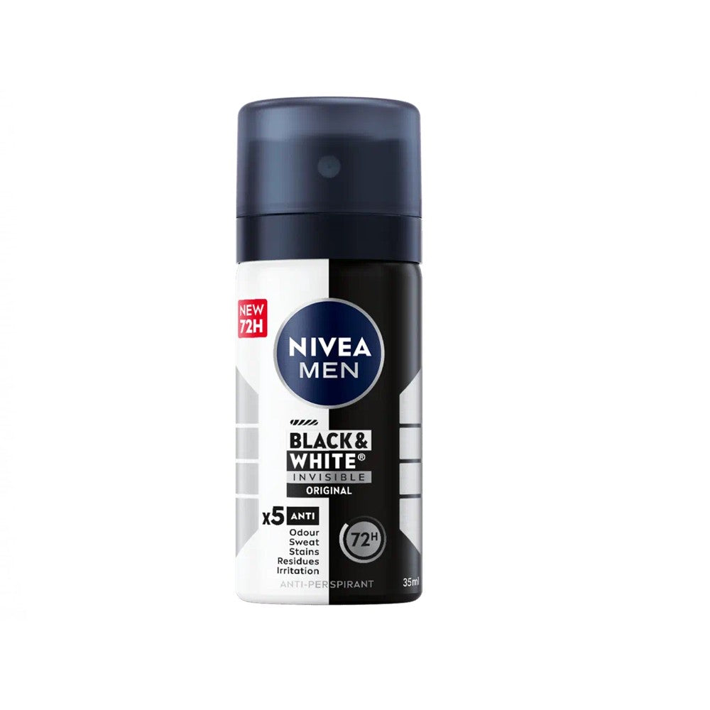 Nivea Men Desodorizante Black & White Invisible Original Spray Mini 35ml