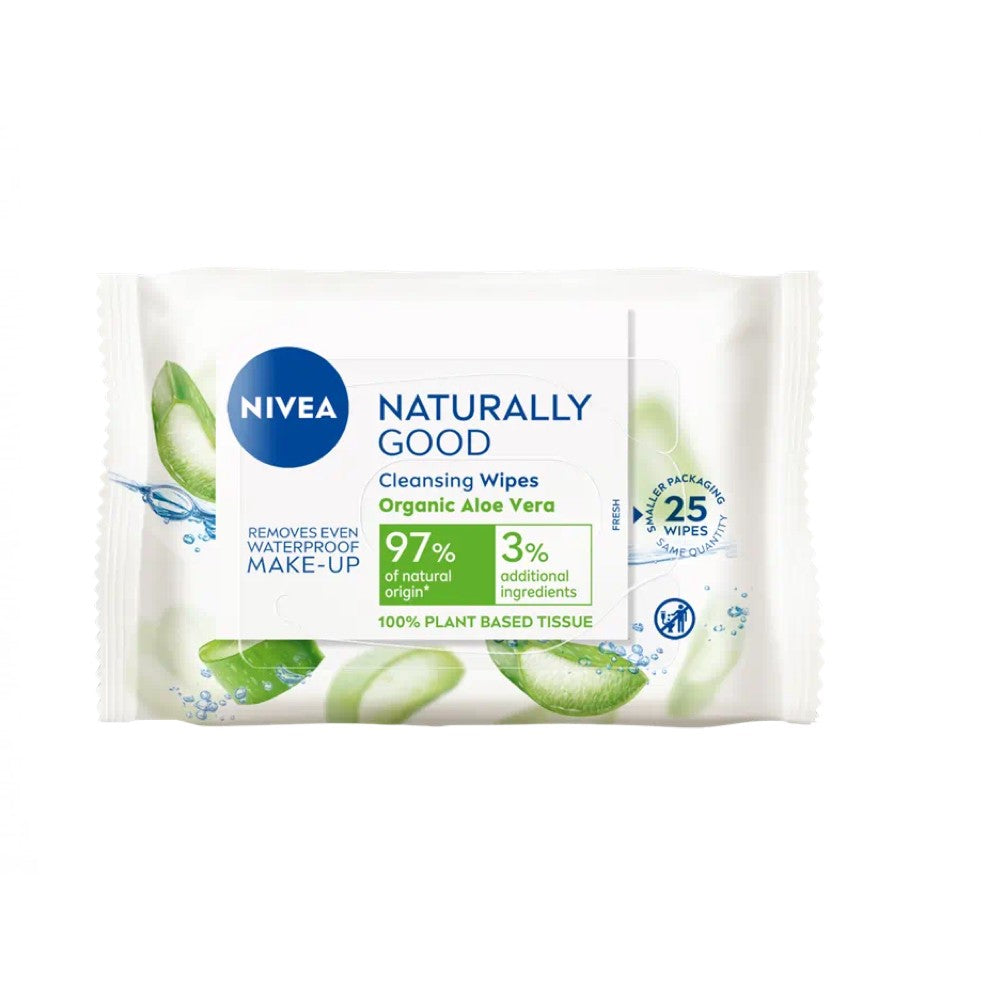 Nivea Toalhitas de Limpeza Biodegradáveis Naturally Good 25 unidades